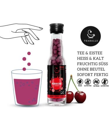 TEABALLS - Cherry (1 x 15 g) | Black Selection | Approximately 150 Tea Balls | For approx. 30-75 cups of tea | As seen from: The Ding of the Year - Buy Online on GoSupps.com