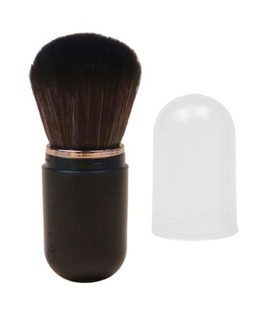 itrimaka Retractable Powder Brush - Compact Powder Brush Retractable Foundation Brush Compact Makeup Brush Soft with Lid for Powder Foundation Blush black