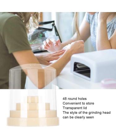 Nail Drill Bits Holder Polishing Grinding Wheel Bits Head Holder Nail Drill Holde 48 Holes for Nail Art Drill Bits for Nail Salon Nail Art School(MTJ-3/beige) - Buy Online on GoSupps.com