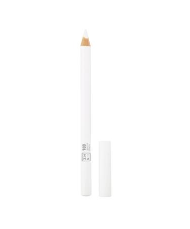 3ina make -up - vegan - cruelty free - the eye pencil 100 - white - long -lasting formula - highly pigmented - creamy texture - Eye Pencil with integrated blender - easy to blend - matt finish