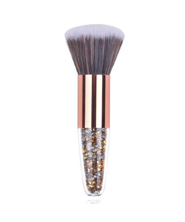 Nail Art Dust Powder Remover Brush Rhinestone Handle Nail Art Dust Cleaner Brush Professional Nail Art Tool for Acrylic Gel Nails Brown