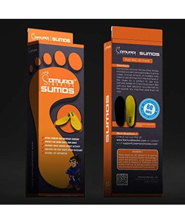 Samurai Insoles Sumos | Super-Padded Orthotics for Flat Feet | Ideal for Work Boots & Roomy Shoes | Men's 11-11 1/2, Women's 13-13 1/2 | Yellow - Buy Online on GoSupps.com