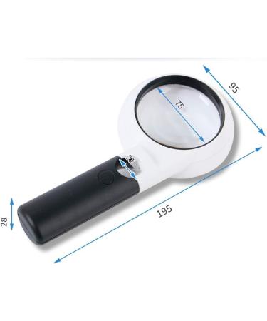 Handheld Magnifier 20 Times Double Lens HD High Magnification Portable Large Lens Old Children Reading 5 Times with 10 LED Lights Repair Electronic Circuit Stamp Coin Antique Identification Made in - Buy Online on GoSupps.com