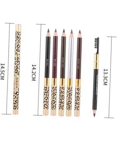 WOONEKY 4 Pcs Makeup Eyebrow Pencils Eyebrow Brush Pen Eyebrow Makeup Leopard Uk Eyeliner Kit Brown - Buy Online on GoSupps.com