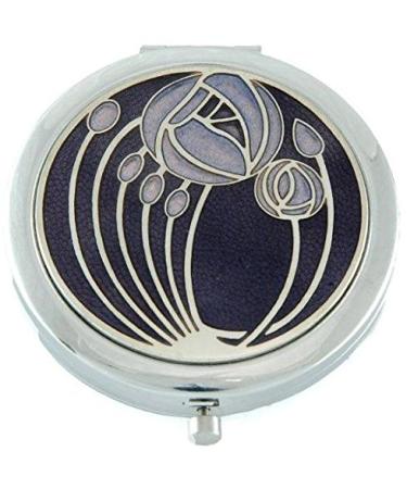 Compact Mirror in Mackintosh Two Roses Design. (Purple)