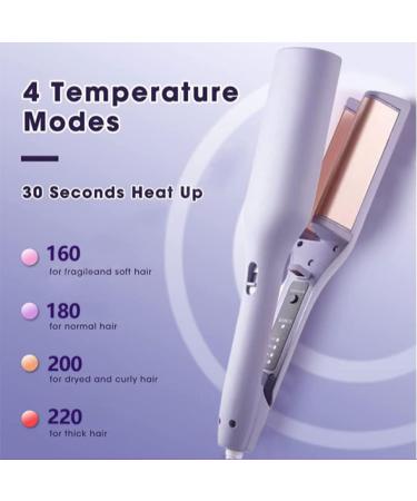 Rommantic French Egg Roll Curling Iron 32mm Curling Wand V-Shape Ceramic Big Waves Hair Crimper Adjustable Temperature Waver Curling Iron Wand Egg Roll Hair Curler for Long Short Hair (Purple) - Buy Online on GoSupps.com