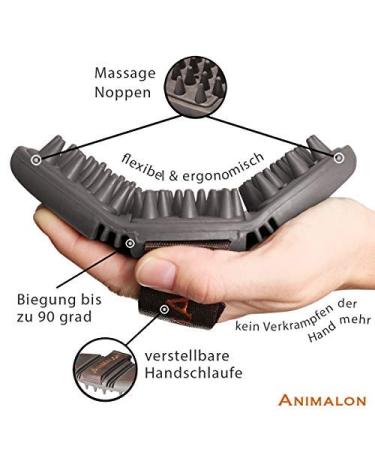 Animalon Careflex Massage Striegel | Ergonomic Massage Brush for Easy Fur Care | Flexible Design with Velcro Fastener - Buy Online on GoSupps.com