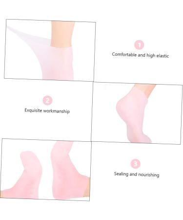 Beavorty 2 Pairs Sock Booties Lotion Spa Moisturizing Cotton Titanium Ear Pick Beauty Care Exfoliating Skin Protect Soles Sebs Sole Pads Foot Gel Sucker Short Boots Women's High Heels Pink - Buy Online on GoSupps.com