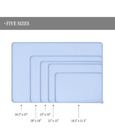 Reopet Waterproof Silicone Pet Feed Mats - Elevated Edges for Dogs & Cats - 53 x 37 cm (1-Pack) - Perfect for Mess-Free Feeding - Buy Online on GoSupps.com
