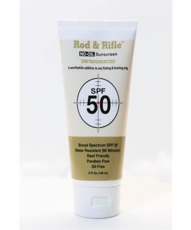 Rod & Rifle SPF 50 UNFRAGRANCED traditional waterproof sunscreen for fishing/hunting/outdoors.Oxybenzone & octinoxate free (NO_OX) Applies invisibly. Broad Spectrum UVA/UVB all season