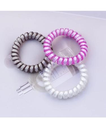 Monsper Luminous Hair Tie Set 8 Pack Mixed Color Ponytail Holders for Women and Girls - Elastic Coil Hair Ties Phone Cords - White - Buy Online on GoSupps.com