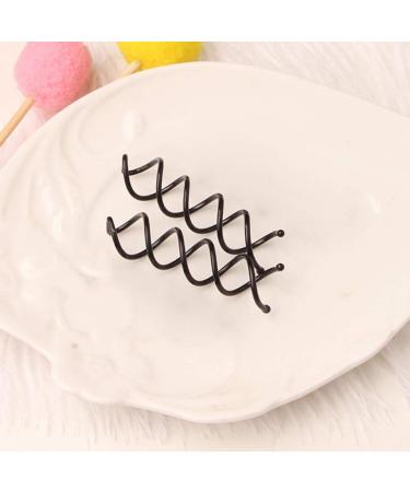 5 set 2 Pieces Women Spiral Hair Pin DIY Hair Style Metal Spin Clip Bun Stick Pick Twist Screw Hair Pins 5 set (black) - Buy Online on GoSupps.com