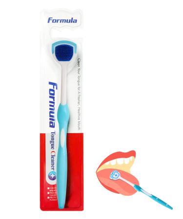 Tongue cleaner tongue scraper silicone soft tongue scraper tongue brush silicone handle for more comfort (blue)