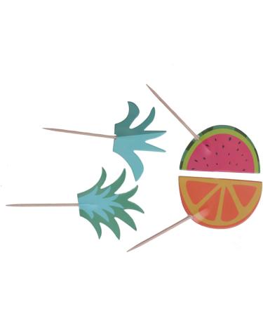 HOMSFOU 48 Pcs Hawaiian Themed Party Decorations Hawaii Themed Party Decorations Fruit Cupcake Toppers Cake Decoration for Kids Birthday Cake Decorations Kids Decor Hawaii Cupcake Toppper - Buy Online on GoSupps.com