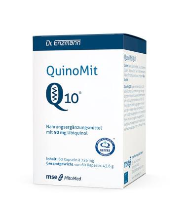 QuinoMit Ubiqinol Kaneka Coenzyme Q10 60 capsules 50mg high dosage vegan Made in Germany Dr Enzmann