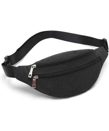 Black Waist Pack Bag for Men & Women - Fanny Pack for Travel, Sports, Running - Buy Online on GoSupps.com