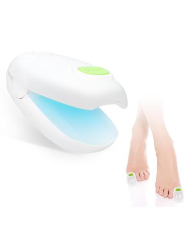 Nail Fungus Cleaning Light Device Nail Fungus Treatment for Damaged Discolored Thickened Toenails Nail Fungus Remover for Home Use (White)