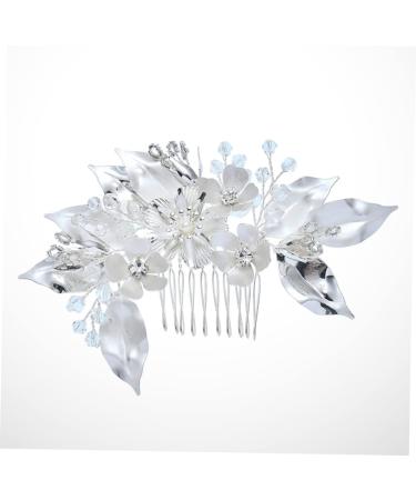 DOITOOL Silver Headpiece Bridal Flower Side Comb Hairdressing Side Comb Crystals Decor Bridal Comb French Side Combs Combs Decorative Festival Bride Wedding - Buy Online on GoSupps.com