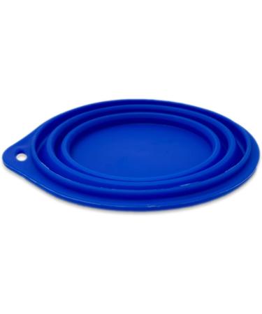 Silicone Dog Bowl with Carabiner - 250ml Water & Food Bowl for Dogs & Cats - Dark Blue | Ideal for Travel - Buy Online on GoSupps.com