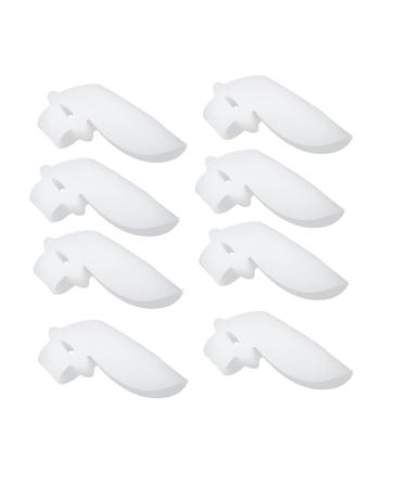 Silicone Gel 4 Pairs Separator Thumb Protector Silicone Valgus Tool Separator Strap Silicone Separator Isolation Separators Care Supplies for Home Curly Gel White 7x3.5cm