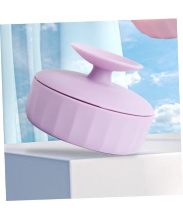 ifundom Makeup Brush Cleaning Box cosmetic brush bowl makeup brush cleaning pad silicone cleaner for makeup Brush Scrubber Mat silicone makeup mat cleaning supplies sponge Silica gel 7.9X5.25X4.9CM Violet - Buy Online on GoSupps.com
