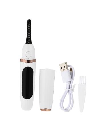 Beatifufu 1 Set Eyelash Curler Makeup Tool Heated Lash Brush Eyelash Curling Tool Heated Eye Lashes Curler Eyelash Tool Portable Hair Curler Heated Curlers Lash Curling Device White Abs 13.3X2.5X2CM