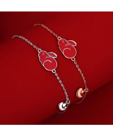 ABOOFAN 3pcs Bunny Bracelet Birthday Bracelet Blessing Charm Bracelet Chinese New Year Jewelry Womens Silver Bracelet Red Bracelet Charm Bracelet for Women Women's Bracelet Chain Rabbit - Buy Online on GoSupps.com
