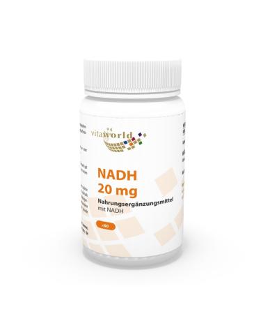Vita World NADH 20mg (Each Capsule) 60 Vegetarian Capsules Made in Germany - Buy Online on GoSupps.com