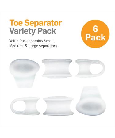 NatraCure Gel Toe Separators Variety Pack with Loops - Small, Medium, Large Sizes - Toe Spacers for Pain Relief - Buy Online on GoSupps.com