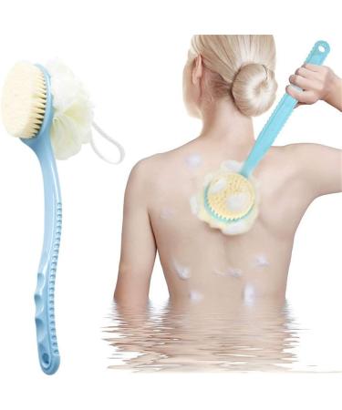 Dusenly 2 in 1 Bath Brush - Long Handle Exfoliating Loofah & Body Scrubber (Pink) | Multi-Functional Mesh Sponge for Spa-Like Shower Experience - International Shipping Available - Buy Online on GoSupps.com