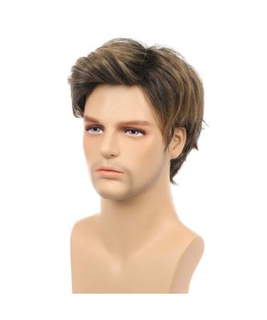 Kaneles Men's Short Brown Natural Synthetic Cosplay Wig - Perfect for Male Cosplayers - Buy Online on GoSupps.com