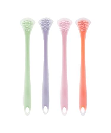 Silicone Tongue Brush | Dental Tongue Scraper for Fresh Breath | Soft 4-Part Cleaner for Adults & Kids - Buy Online on GoSupps.com