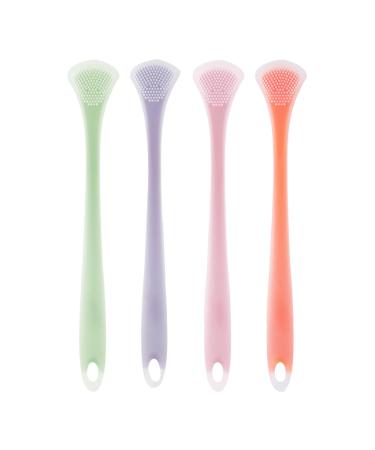 Tongue scraper tongue cleaner - dental tongue scraper for fresher breath 4 pieces of healthy oral hygiene brush silicone dental tongue scraps for fresher breath shituku