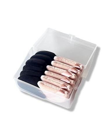 Angelkiss 62RF Powder Puff 12 Pieces Black Skin Acrylic Mixed Colour