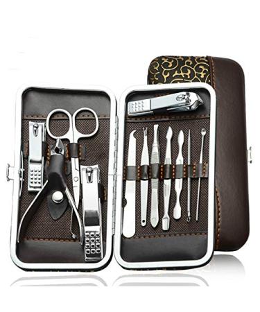 USUASI Tweezers set 12 in1set-professional stainless steel tweezers nail clippers trimming facial hair removal facial cleaning aids high-precision tweezers for men and women (A-12 in1set)