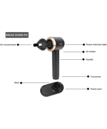 Cordless Hair Dryer Rechargeable Negative Ion Dryer Overheat Protection ABS Shell 6 Levels Intelligent Control Constant Temperature for Home (US Plug 100-240V) - Buy Online on GoSupps.com