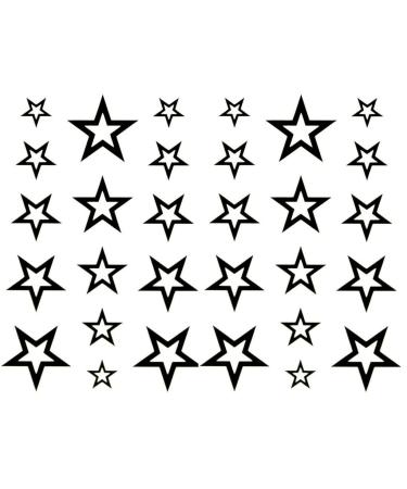 Oottati Small Cute Temporary Tattoo Hand Stars (Set of 2)