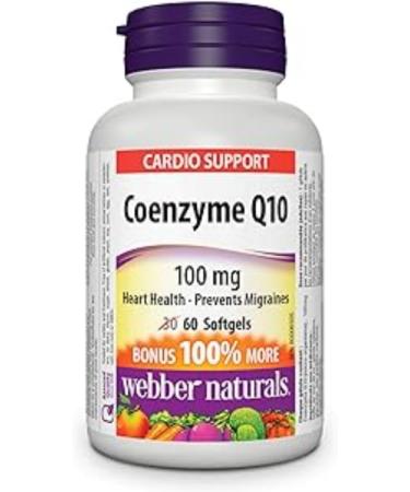 Webber Naturals Blueberry 120 Capsules Antioxidant Spport & Coenzyme Q10 (CoQ10) 100mg 60 Softgels High Potency Antioxidant For Heart Health Cellular Energy Production and Migraine Support Blueberry + Coenzyme Q10 - Buy Online on GoSupps.com