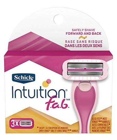 Schick Womens Intuition Refills F.A.B 3 Count (2 Pack)