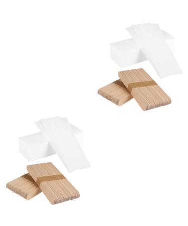 Fomiyes 400 pcs wax papier wax pounds wooden wax bar wax stripes for hair removal on the face of wooden sticks Wooden sticks Small wax stick waxing for women body suite