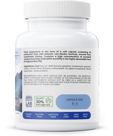 Osavi Norwegian Cod Liver Oil Softgels 1000mg (Lemon) - 60 softgels - Buy Online on GoSupps.com