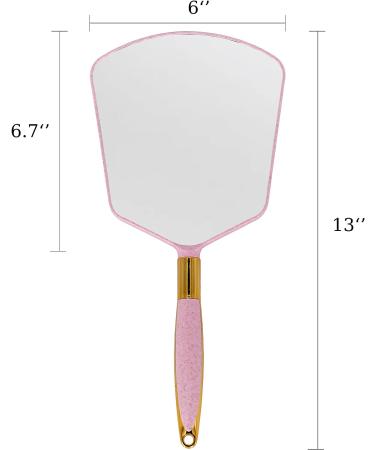 YCHMIR Handheld Mirror 6x13 inch Pink-Square for Barber Hairdressing Salon - Buy Online on GoSupps.com