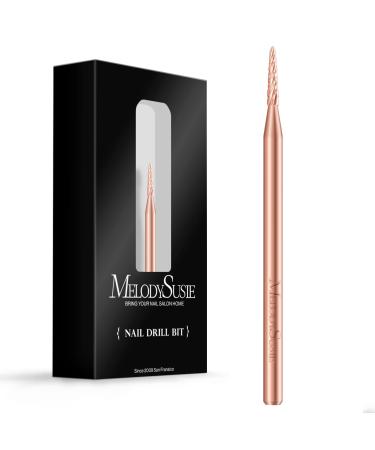 MelodySusie Small Round Tapered Cuticle Clean Nail Drill Bit 3/32'' Professional Safety Under Nail Cleaner Carbide Nail Bit for Cuticle Dead Skin Under Nail Clean Nail Art Supply(Rose Gold Medium) Medium - M Rose Gold Small Round Tapered Bit