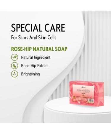 Rosehip Facial Cleanser 125g | Natural Handmade Soap for Face and Body | Gentle Exfoliating Scrub | Hydration and Scar Care | Soft and Glowing Skin - Buy Online on GoSupps.com