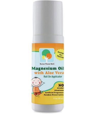 Raise Them Well Kids Magnesium Bundle Magnesium Oil Roll-On with Aloe Vera Strawberry Chewable Multivitamin & Unflavored Mag-Go Powder | Calming Support Sleep Aid & Nutrient Boost for Children