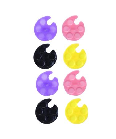 Plateau de Manucure Mini 8 Pcs en Plastique Solide Palette Bague pour Nail Art Anneau Couleurs Assorties Accessoire Pratique pour Artiste Ongulaire et Couleur Al atoire
