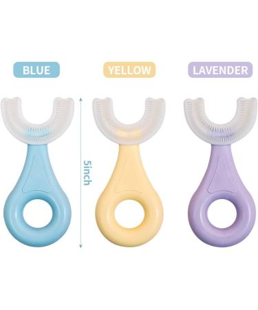 Kidszz Kids U-Shaped Silicone Toothbrush for Toddlers | Soft Food-Grade Brush | 360 Oral Cleaning | Ages 2-6 | 3-Pack - Buy Online on GoSupps.com