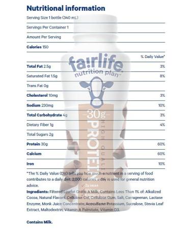 Fairlife Nutrition Plan Chocolate Shake Grab and Go Combo Pack - 2 Count, 30g Protein, Low Sugar, Meal Replacement, Ready To Drink - Buy Online on GoSupps.com
