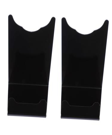 Frcolor 2st bearmstay Razor stand for men handmade clear shaving stand made of acrylic display holder acrylic shaving stand clear stand Barthobel plastic man 11x8.5x4.5cm black