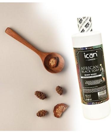 ican London African Black Soap Detoxifying & Balalncing Body Wash 500ml - Buy Online on GoSupps.com